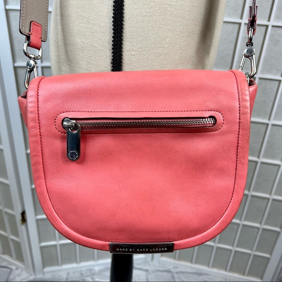 *MARC BY MARC JACOBS Luna Leather Saddle Crossbody Rose Bush Bag Purse - Picture 6 of 15